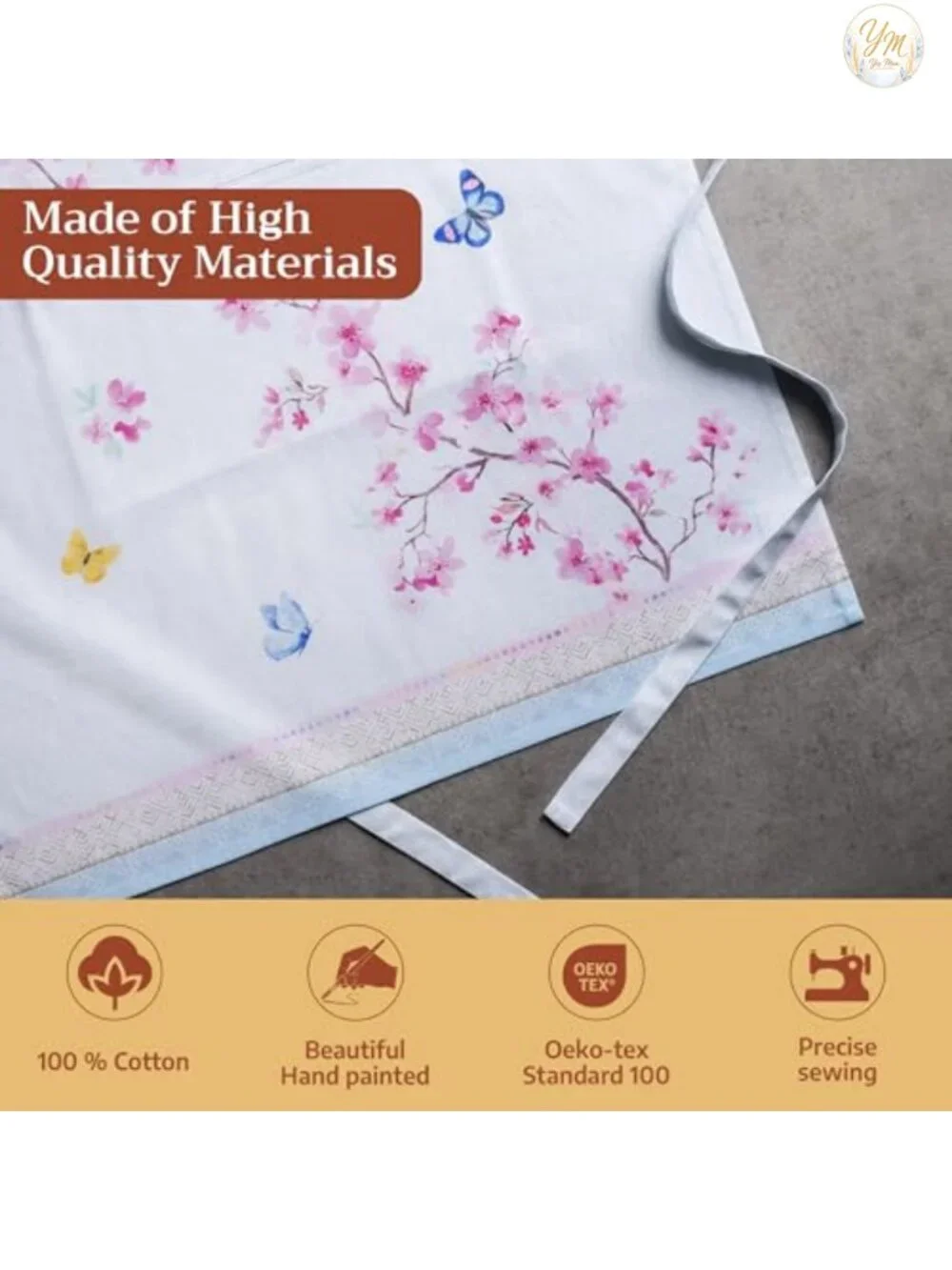 100% Cotton Adjustable Apron with Pocket for Cooking Gardening